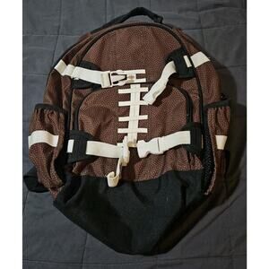 Pottery Barn Kids Football Style Backpack Brown Lace Design School Sports Bag Lg